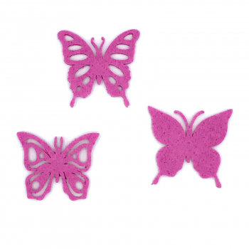 Filz Applikation Schmetterling pink